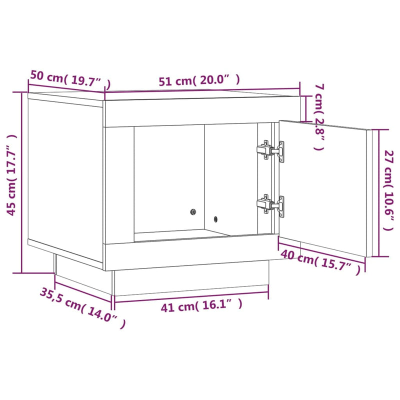 Coffee Table Grey Sonoma 51x50x45 cm Engineered Wood Payday Deals