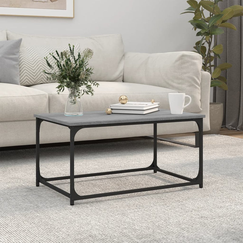 Coffee Table Grey Sonoma 80x50x40 cm Engineered Wood and Iron Payday Deals