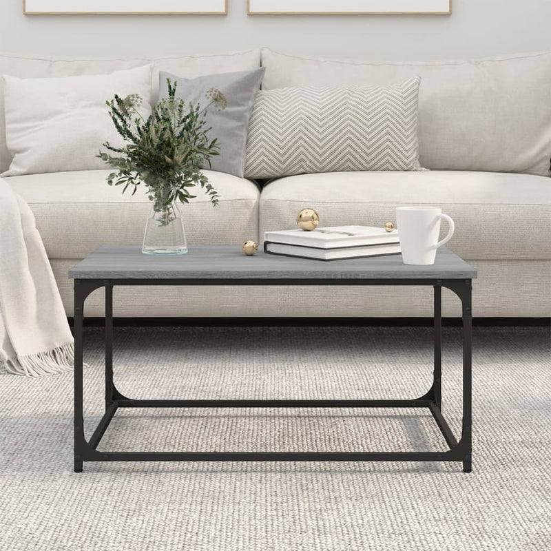 Coffee Table Grey Sonoma 80x50x40 cm Engineered Wood and Iron Payday Deals