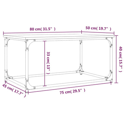 Coffee Table Grey Sonoma 80x50x40 cm Engineered Wood and Iron Payday Deals