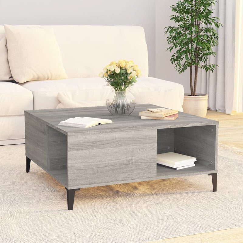 Coffee Table Grey Sonoma 80x80x36.5 cm Engineered Wood Payday Deals