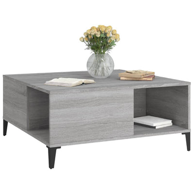 Coffee Table Grey Sonoma 80x80x36.5 cm Engineered Wood Payday Deals