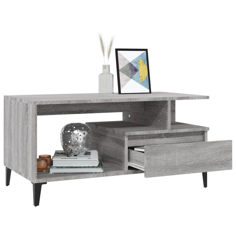 Coffee Table  Grey Sonoma 90x49x45 cm Engineered Wood Payday Deals