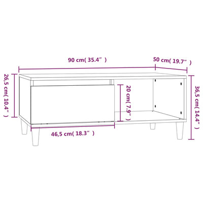 Coffee Table Grey Sonoma 90x50x36.5 cm Engineered Wood Payday Deals