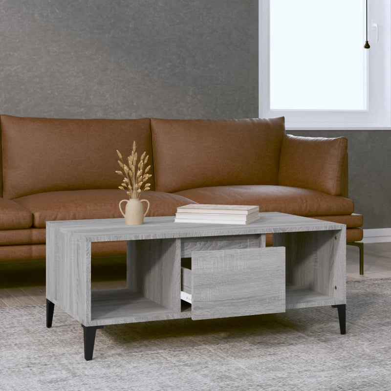 Coffee Table Grey Sonoma 90x50x36.5 cm Engineered Wood Payday Deals