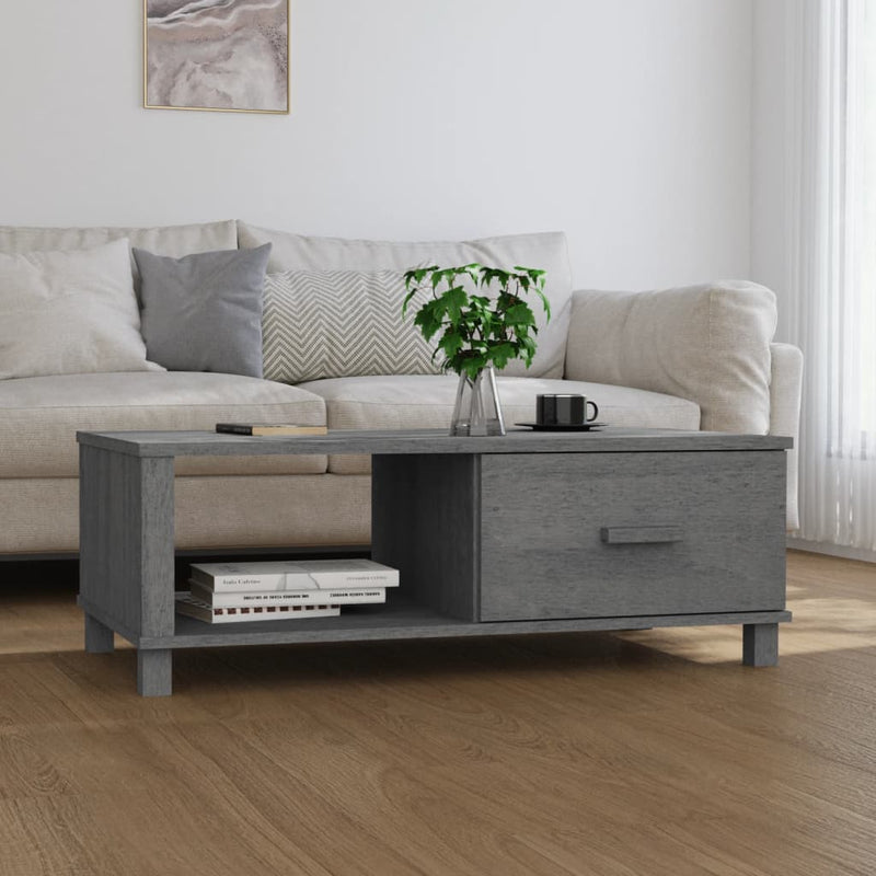 Coffee Table "HAMAR" Dark Grey 100x55x35 cm Solid Wood Pine Payday Deals