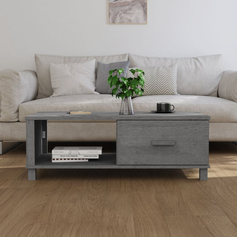 Coffee Table "HAMAR" Dark Grey 100x55x35 cm Solid Wood Pine Payday Deals