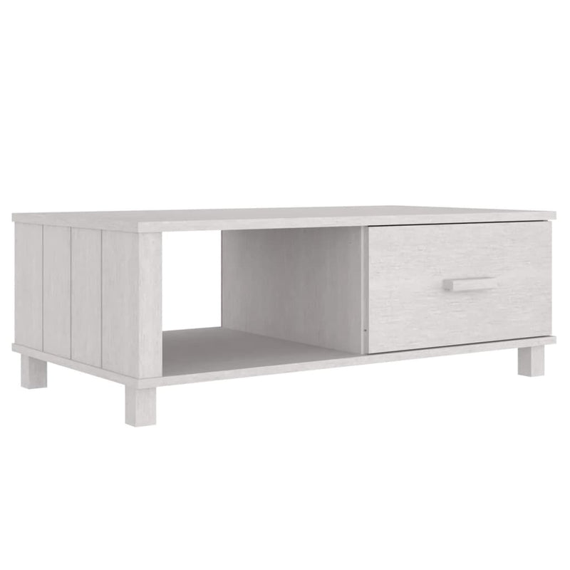 Coffee Table "HAMAR" White 100x55x35 cm Solid Wood Pine Payday Deals