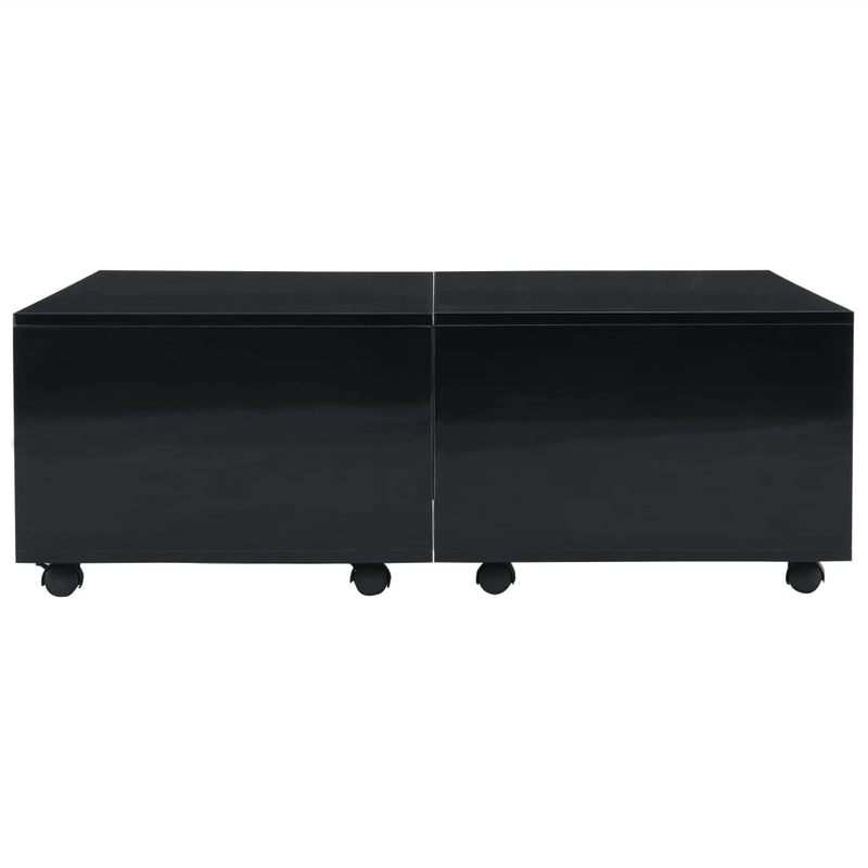 Coffee Table High Gloss Black 100x100x35 cm Payday Deals