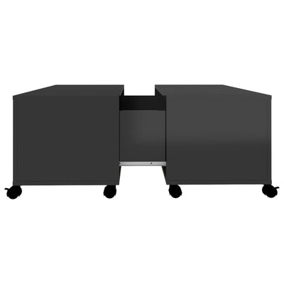 Coffee Table High Gloss Black 75x75x38 cm Engineered Wood Payday Deals