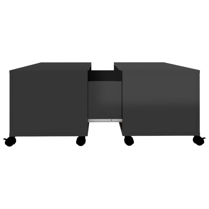 Coffee Table High Gloss Black 75x75x38 cm Engineered Wood Payday Deals