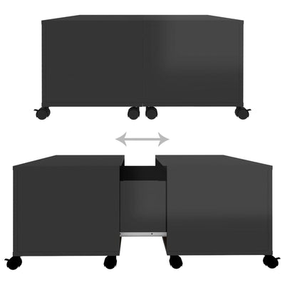 Coffee Table High Gloss Black 75x75x38 cm Engineered Wood Payday Deals