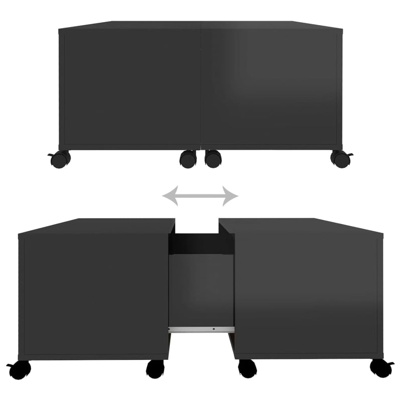 Coffee Table High Gloss Black 75x75x38 cm Engineered Wood Payday Deals