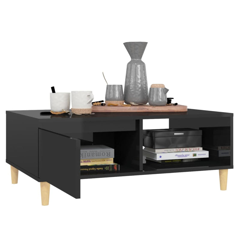 Coffee Table High Gloss Black 90x60x35 cm Engineered Wood Payday Deals