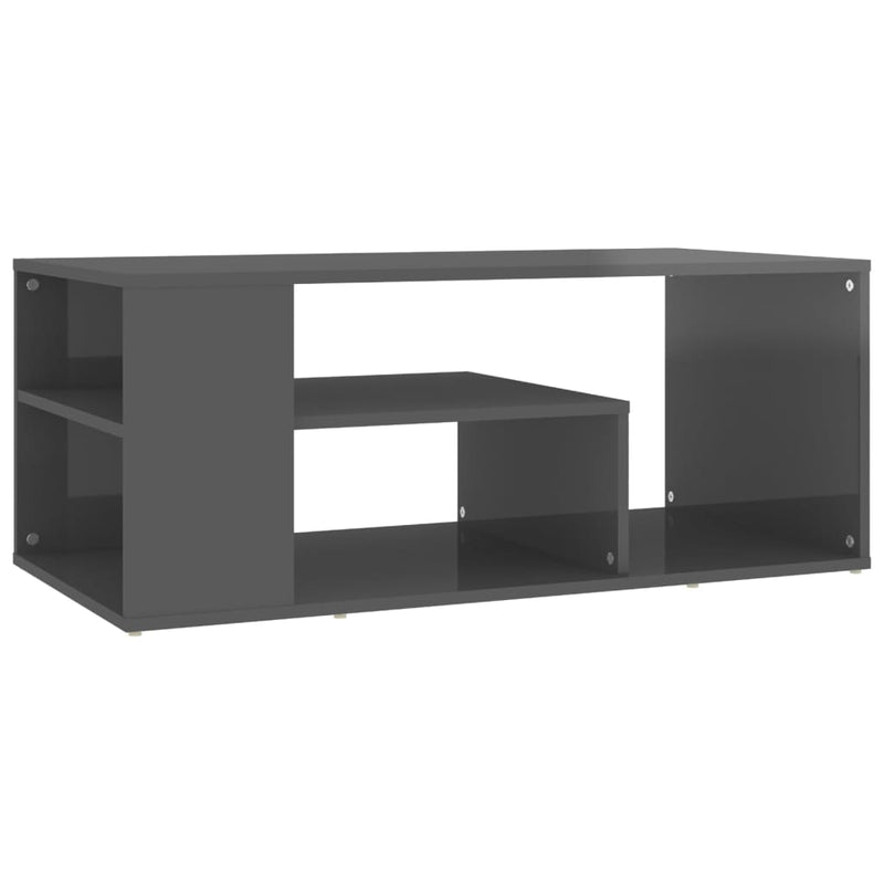 Coffee Table High Gloss Grey 100x50x40 cm Engineered Wood Payday Deals