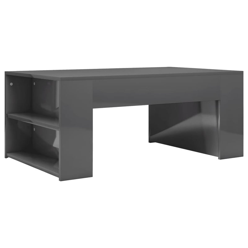 Coffee Table High Gloss Grey 100x60x42 cm Engineered Wood Payday Deals