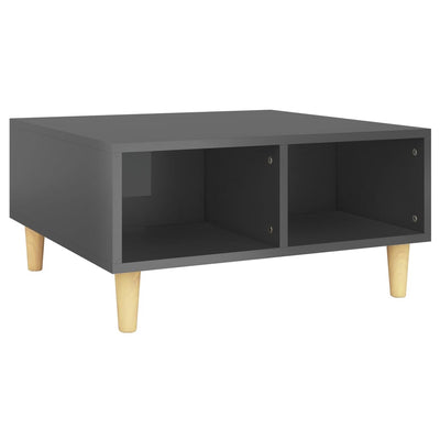 Coffee Table High Gloss Grey 60x60x30 cm Engineered Wood Payday Deals