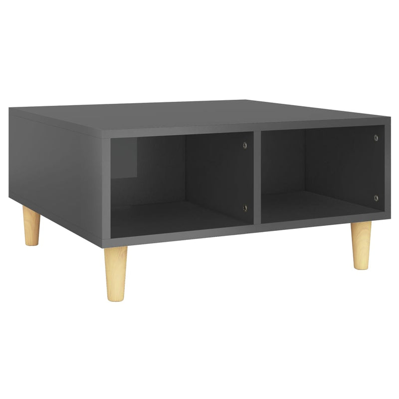 Coffee Table High Gloss Grey 60x60x30 cm Engineered Wood Payday Deals