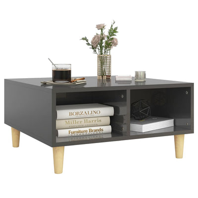 Coffee Table High Gloss Grey 60x60x30 cm Engineered Wood Payday Deals
