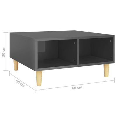 Coffee Table High Gloss Grey 60x60x30 cm Engineered Wood Payday Deals