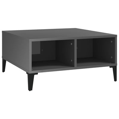 Coffee Table High Gloss Grey 60x60x30 cm Engineered Wood Payday Deals