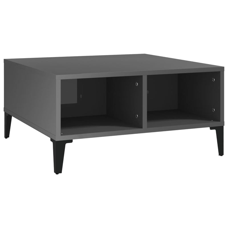 Coffee Table High Gloss Grey 60x60x30 cm Engineered Wood Payday Deals