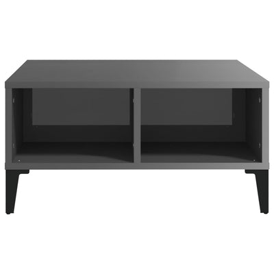 Coffee Table High Gloss Grey 60x60x30 cm Engineered Wood Payday Deals