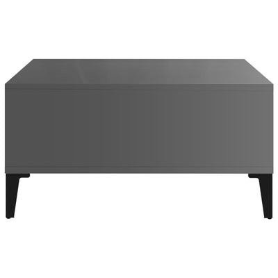 Coffee Table High Gloss Grey 60x60x30 cm Engineered Wood Payday Deals