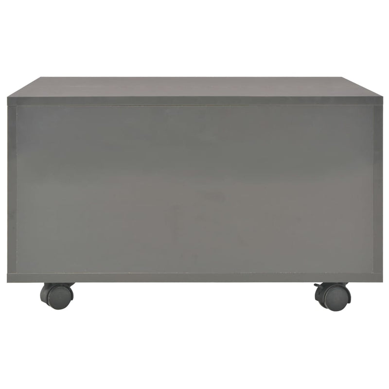 Coffee Table High Gloss Grey 60x60x35 cm Engineered Wood Payday Deals