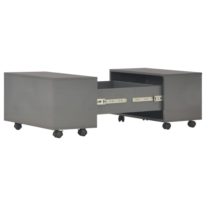 Coffee Table High Gloss Grey 60x60x35 cm Engineered Wood Payday Deals