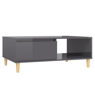 Coffee Table High Gloss Grey 90x60x35 cm Engineered Wood Payday Deals