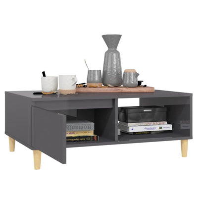 Coffee Table High Gloss Grey 90x60x35 cm Engineered Wood Payday Deals