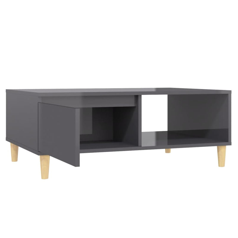 Coffee Table High Gloss Grey 90x60x35 cm Engineered Wood Payday Deals