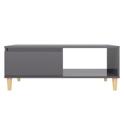 Coffee Table High Gloss Grey 90x60x35 cm Engineered Wood Payday Deals