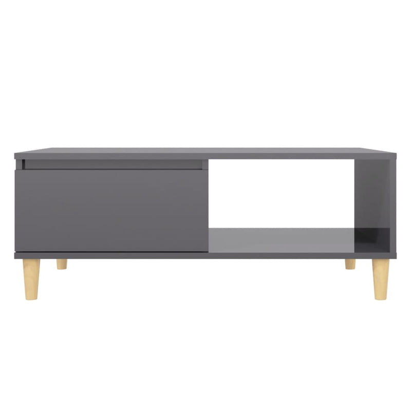 Coffee Table High Gloss Grey 90x60x35 cm Engineered Wood Payday Deals