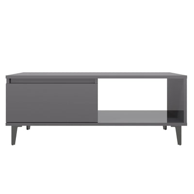 Coffee Table High Gloss Grey 90x60x35 cm Engineered Wood Payday Deals