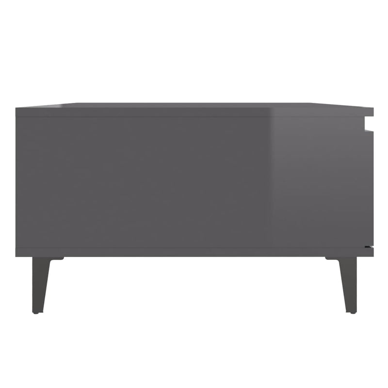 Coffee Table High Gloss Grey 90x60x35 cm Engineered Wood Payday Deals