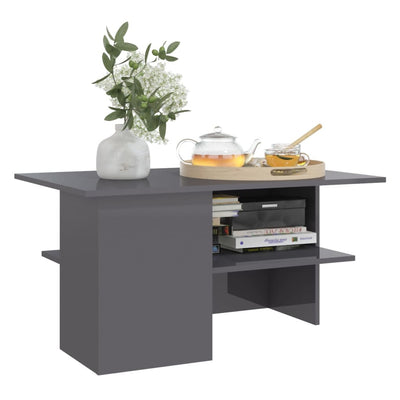 Coffee Table High Gloss Grey 90x60x46.5 cm Engineered Wood Payday Deals