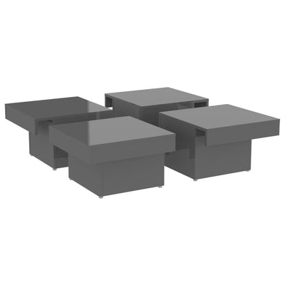 Coffee Table High Gloss Grey 90x90x28 cm Engineered Wood Payday Deals