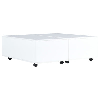 Coffee Table High Gloss White 100x100x35 cm Payday Deals