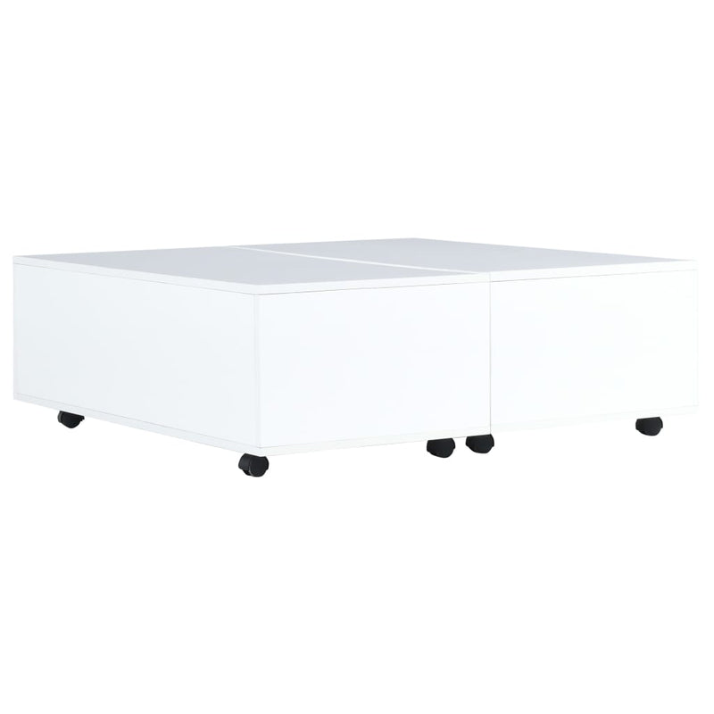 Coffee Table High Gloss White 100x100x35 cm Payday Deals