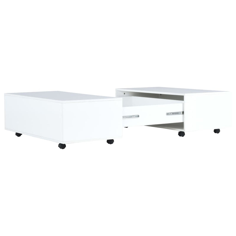 Coffee Table High Gloss White 100x100x35 cm Payday Deals