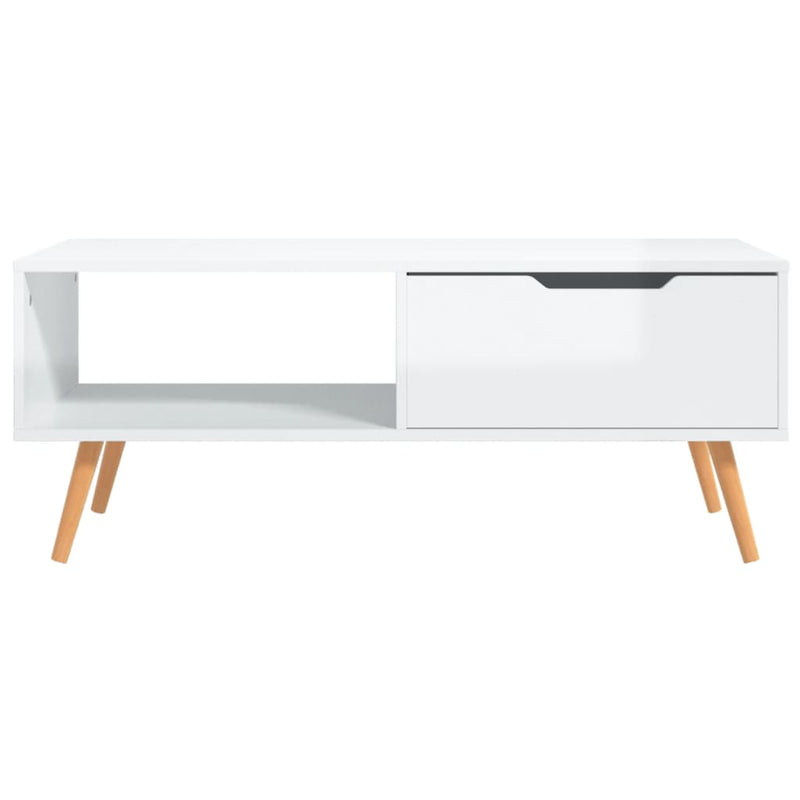 Coffee Table High Gloss White 100x49.5x43 cm Engineered Wood Payday Deals