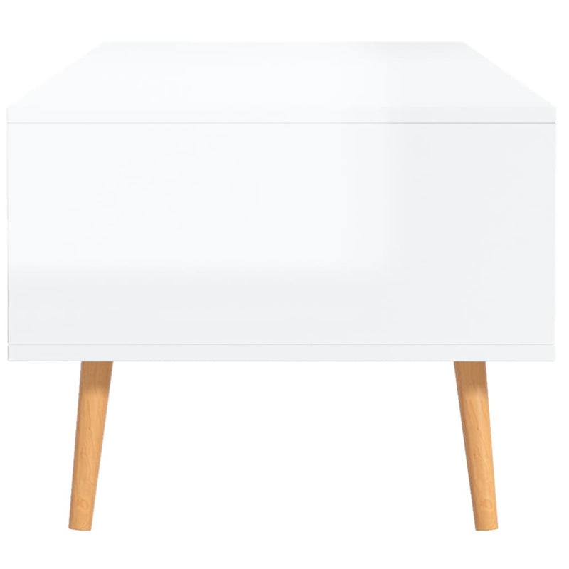 Coffee Table High Gloss White 100x49.5x43 cm Engineered Wood Payday Deals