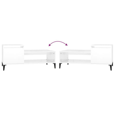 Coffee Table High Gloss White 100x50x45 cm Engineered Wood Payday Deals