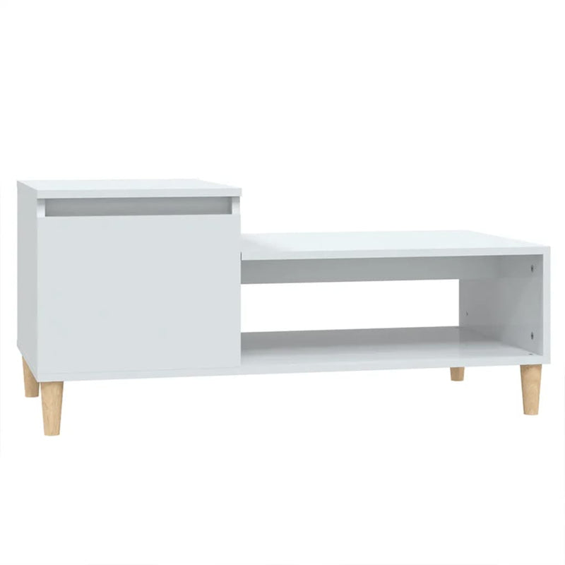 Coffee Table High Gloss White 100x50x45 cm Engineered Wood Payday Deals