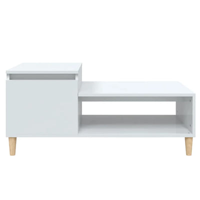 Coffee Table High Gloss White 100x50x45 cm Engineered Wood Payday Deals