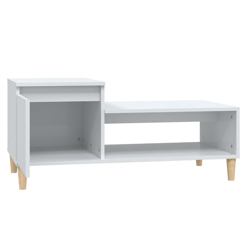 Coffee Table High Gloss White 100x50x45 cm Engineered Wood Payday Deals