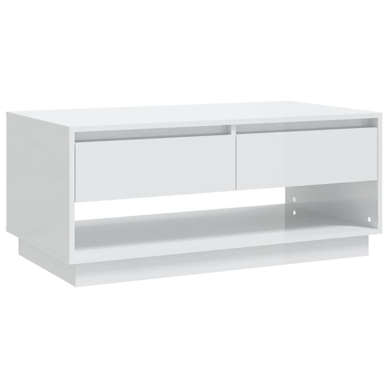 Coffee Table High Gloss White 102.5x55x44 cm Engineered Wood Payday Deals
