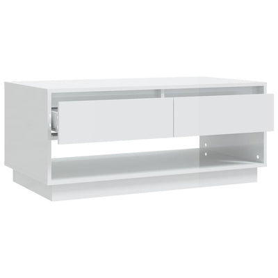 Coffee Table High Gloss White 102.5x55x44 cm Engineered Wood Payday Deals